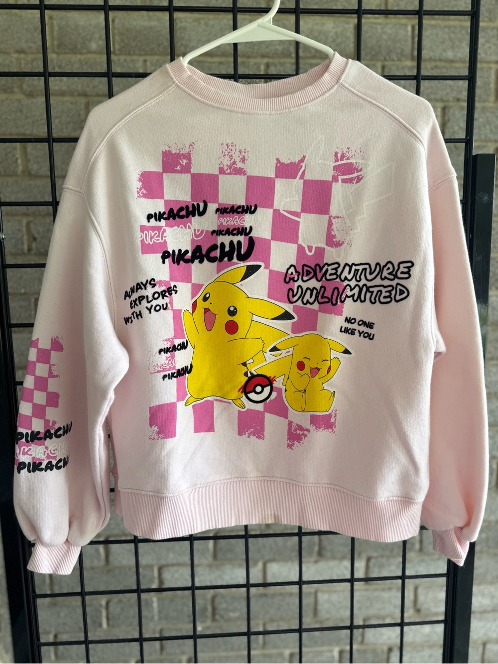 Pikachu Graphic Zara Pink Crewneck - Youth 13-14